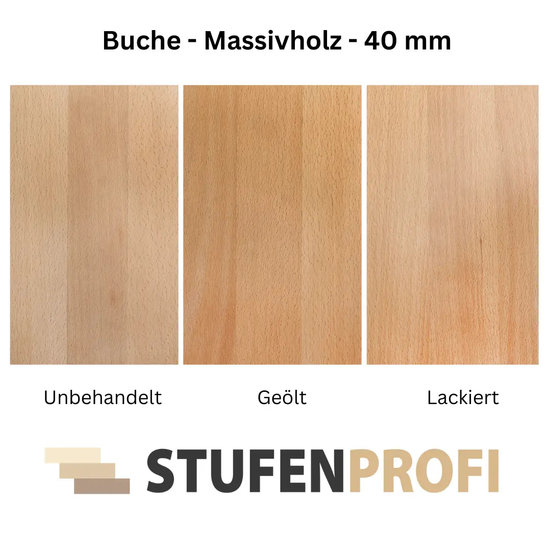 Treppenstufe Buche Massivholz 40 mm - Stufenprofi
