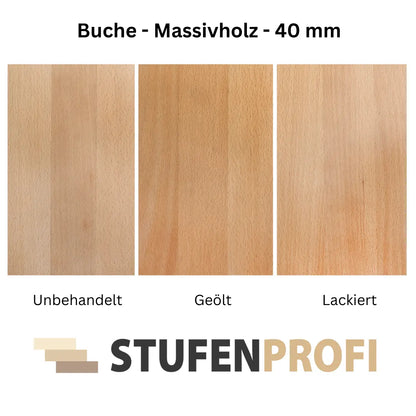 Treppenstufe Buche Massivholz 40 mm - Stufenprofi