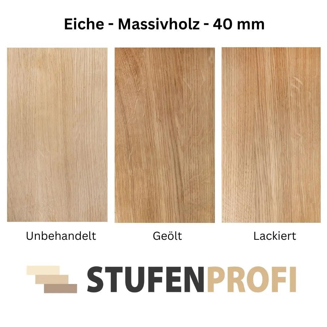 Treppenstufe Eiche Massivholz 40 mm - Stufenprofi