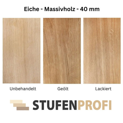 Treppenstufe Eiche Massivholz 40 mm - Stufenprofi